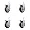 Service Caster 5 Inch Black Poly Wheel Swivel 3/4 Inch Square Stem Caster Set Total Lock Brake SCC-SQTTL20S514-PPUB-BLK-34-4 - alternate 1